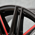 China Fabricación Mayorista de 15x6.5 pulgadas Rimes de aleación de aleación de automóviles negros y rojos con 4 hoyos
